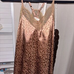 LA MIEL Animal Print Lace Chemise